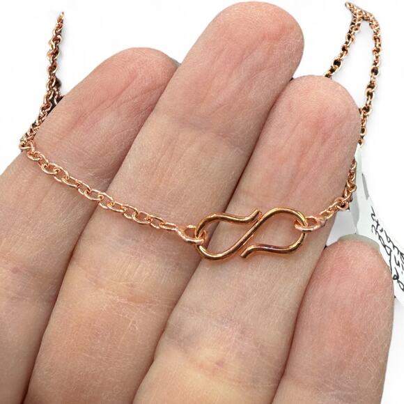 22 inch Copper Chain with Double Hook Clasp Handmade Artisan - Picture 4 of 4